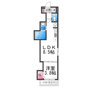 マリブガーデン堺駅前【401号室】の間取り