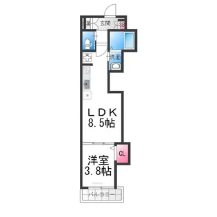マリブガーデン堺駅前【402号室】の間取り