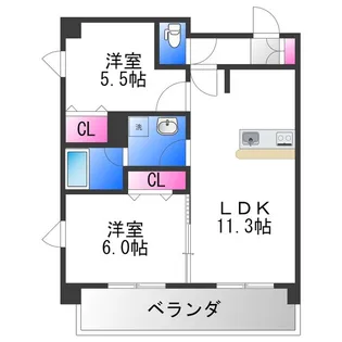 プレステージ10番館【8階】の間取り