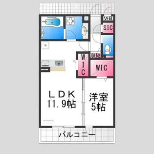 ロイヤルガーデン三国ヶ丘 弐番館【1階】の間取り