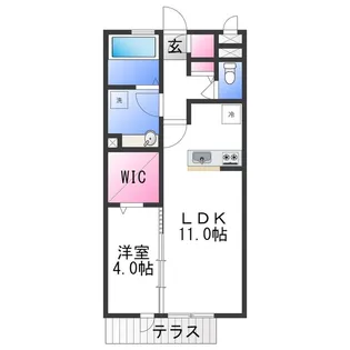 グランディール松原【1階】の間取り