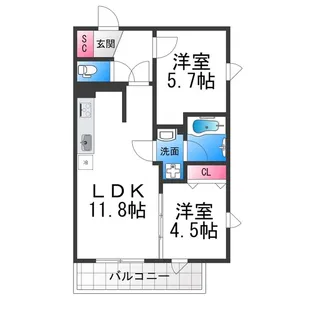 プレステージ14番館【6階】の間取り