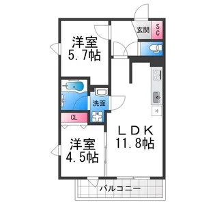 プレステージ14番館【6階】の間取り