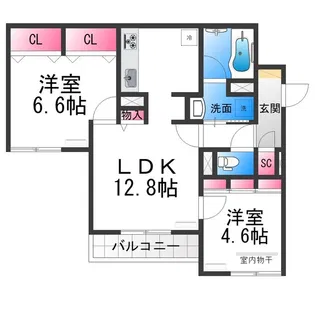 クラシスト新金岡【3階】の間取り