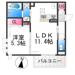 Clashist(クラシスト)常磐町【3階】の間取り