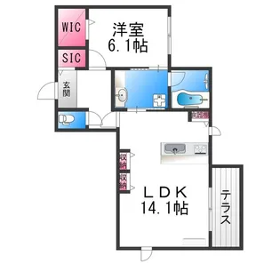 ラシーネ アンビエンテ【202号室】の間取り