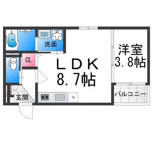 GRAND SUWA【305号室】の間取り