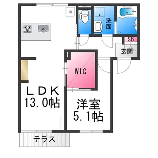 アネックス上野芝【1階】の間取り