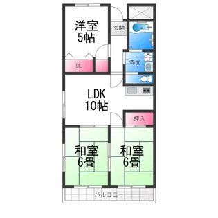 カーサ三国ヶ丘【406号室】の間取り