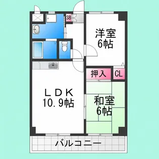 サンライズ三国ヶ丘【3階】の間取り