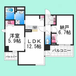 GROOVE堺東レジデンス【7階】の間取り