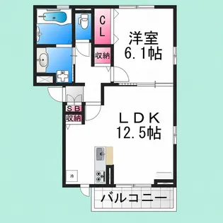 メルベーユ紀ノ国【205号室】の間取り