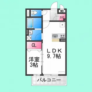 シャトレ清風【3階】の間取り