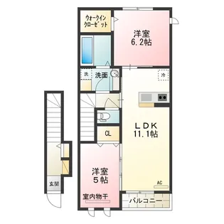グランソレイユ【205号室】の間取り