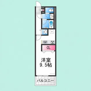 カシータ北三国ヶ丘【1階】の間取り