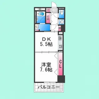 セントラル堺東【307号室】の間取り