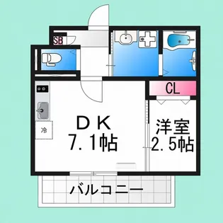 大浜北町シーエム・シス【2階】の間取り