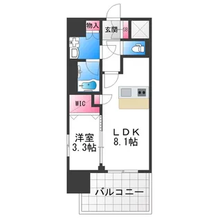 スプランディッド堺東DUE【8階】の間取り