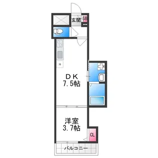 F asecia Pur 湊【102号室】の間取り