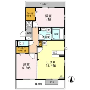 カーサ スッド フィオーレ【2階】の間取り