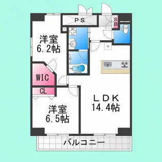 ルノボ‘s三国ヶ丘【201号室】の間取り