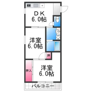 ラフィーネ三国【3階】の間取り