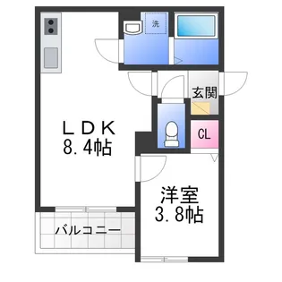 AND TERRACE 北野田【3階】の間取り