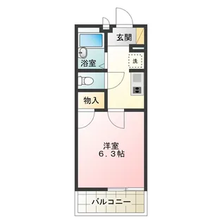 レオパレスフォンターナ老松【104号室】の間取り