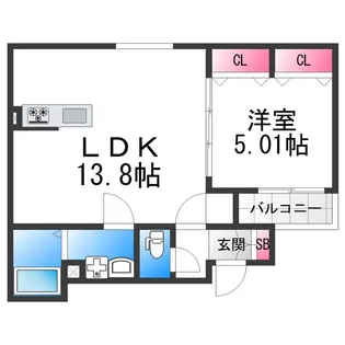 ヴィレ堺湊【1階】の間取り