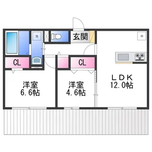 VillaPino美原【1階】の間取り