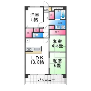グリーンヒルズ宮苑【205号室】の間取り