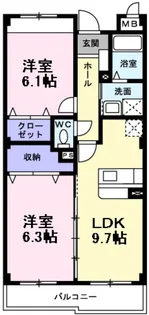 インヴィテ・ボヌールⅡ番館【1階】の間取り