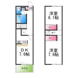 レオパレスヴィルヌーブ【103号室】の間取り