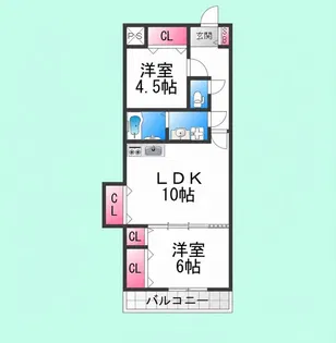 セレニティ桜之町東A棟【102号室】の間取り