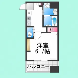 甲斐町エヌエム・キャトフ・ヴァン・アン【9FB号室】の間取り