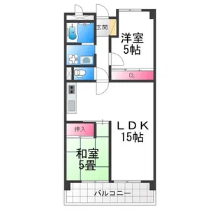 パークテラス北花田【707号室】の間取り