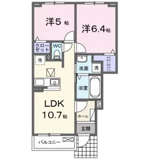ゾーナ・ヴェルデⅠ番館【1階】の間取り