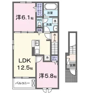 ゾーナ・ヴェルデⅠ番館【2階】の間取り