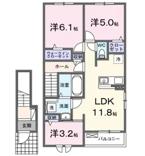 ゾーナ・ヴェルデⅠ番館【2階】の間取り