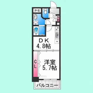 宿院西TKハイツ2号館【7階】の間取り