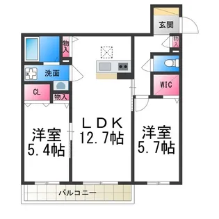 クラヴィーア上野芝【1階】の間取り