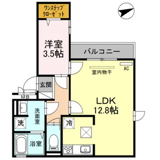 LA MAISON VERTE 西田辺【1階】の間取り