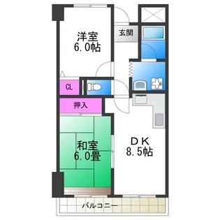 カワデンエミネンスハイツ【3階】の間取り