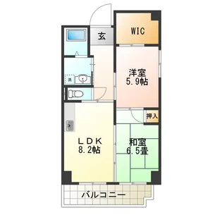 アクティ日乃出【7階】の間取り