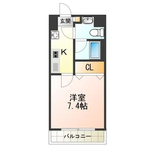 リアーレ北田辺【7階】の間取り