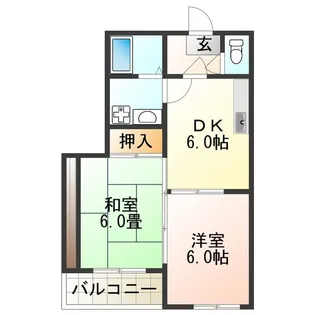 スポール南住吉【203号室】の間取り