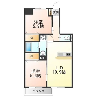 アプリコット長居【301号室】の間取り