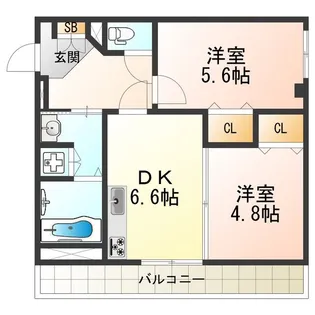 ヴェヌスタ西田辺【4階】の間取り