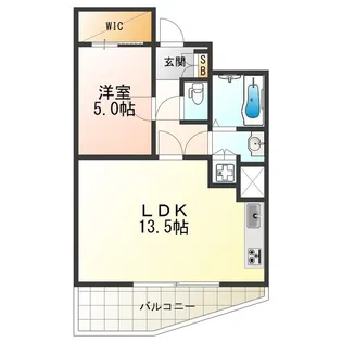 ヴェヌスタ西田辺【5階】の間取り