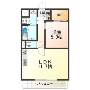 ヴェヌスタ西田辺【6階】の間取り